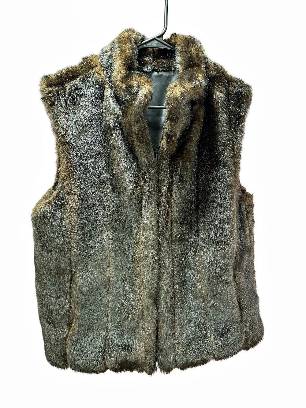 Gallery Faux Fur Vest in Brown Size Large Like New